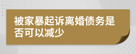 被家暴起诉离婚债务是否可以减少