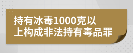 持有冰毒1000克以上构成非法持有毒品罪