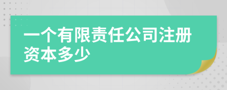 一个有限责任公司注册资本多少