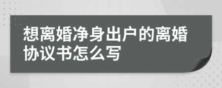 想离婚净身出户的离婚协议书怎么写