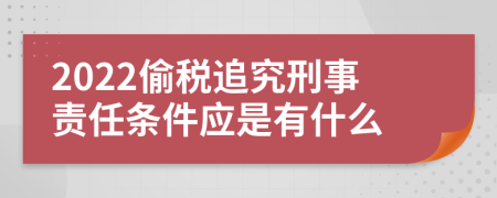 2022偷税追究刑事责任条件应是有什么