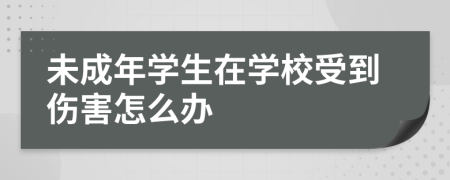 未成年学生在学校受到伤害怎么办