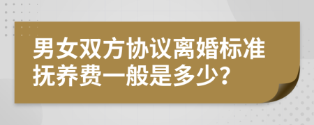 男女双方协议离婚标准抚养费一般是多少？