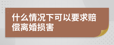 什么情况下可以要求赔偿离婚损害