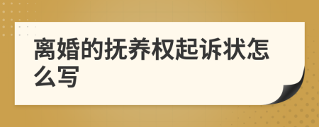 离婚的抚养权起诉状怎么写