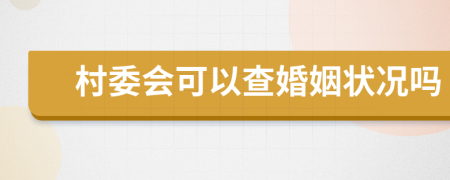 村委会可以查婚姻状况吗