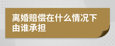 离婚赔偿在什么情况下由谁承担