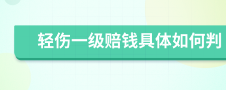 轻伤一级赔钱具体如何判