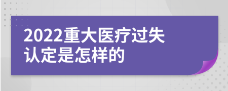 2022重大医疗过失认定是怎样的