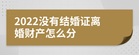 2022没有结婚证离婚财产怎么分