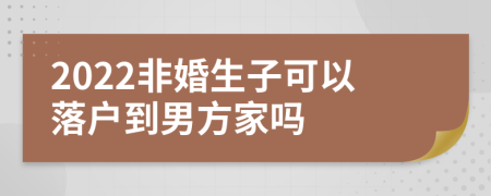 2022非婚生子可以落户到男方家吗