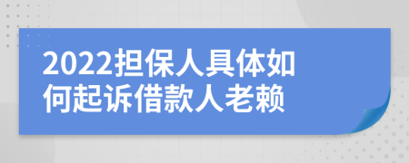 2022担保人具体如何起诉借款人老赖