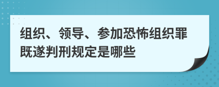 组织、领导、参加恐怖组织罪既遂判刑规定是哪些