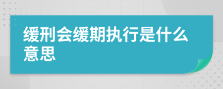 缓刑会缓期执行是什么意思