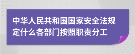 中华人民共和国国家安全法规定什么各部门按照职责分工