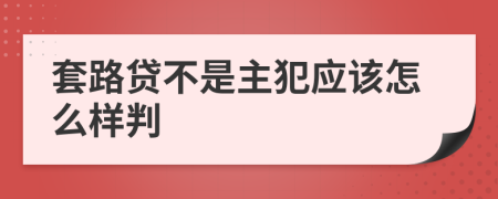 套路贷不是主犯应该怎么样判