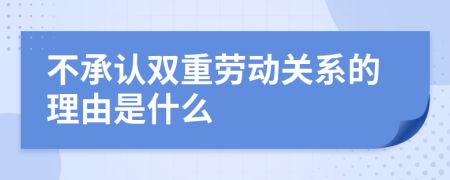 不承认双重劳动关系的理由是什么