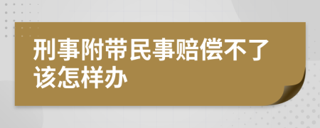 刑事附带民事赔偿不了该怎样办