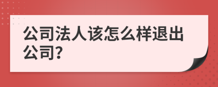 公司法人该怎么样退出公司？