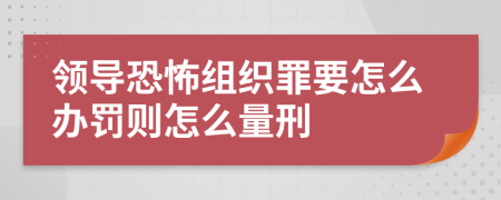 领导恐怖组织罪要怎么办罚则怎么量刑