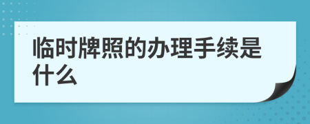 临时牌照的办理手续是什么