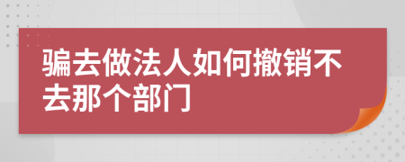 骗去做法人如何撤销不去那个部门