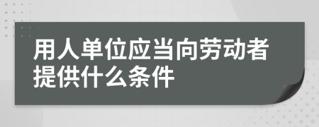 用人单位应当向劳动者提供什么条件