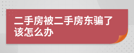 二手房被二手房东骗了该怎么办