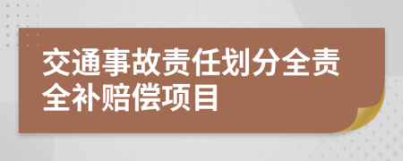 交通事故责任划分全责全补赔偿项目