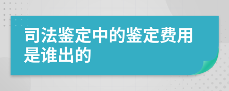 司法鉴定中的鉴定费用是谁出的