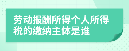 劳动报酬所得个人所得税的缴纳主体是谁