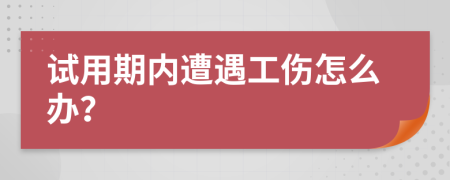 试用期内遭遇工伤怎么办？