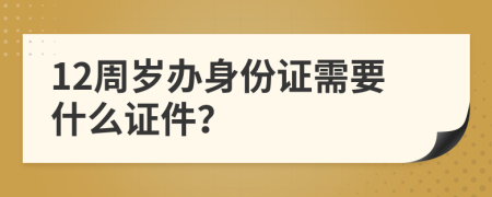 12周岁办身份证需要什么证件？