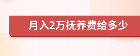 月入2万抚养费给多少