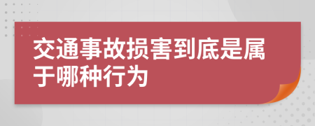 交通事故损害到底是属于哪种行为