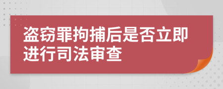 盗窃罪拘捕后是否立即进行司法审查