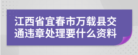 江西省宜春市万载县交通违章处理要什么资料