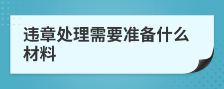 违章处理需要准备什么材料