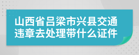 山西省吕梁市兴县交通违章去处理带什么证件