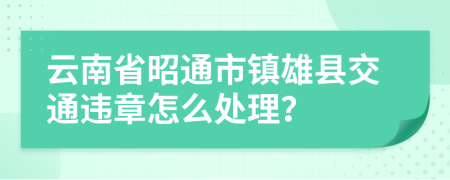 云南省昭通市镇雄县交通违章怎么处理？