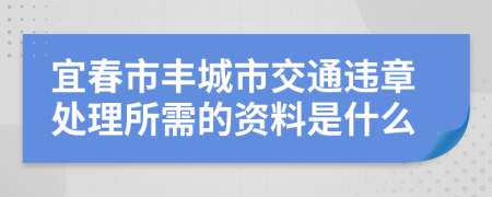 宜春市丰城市交通违章处理所需的资料是什么