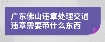 广东佛山违章处理交通违章需要带什么东西