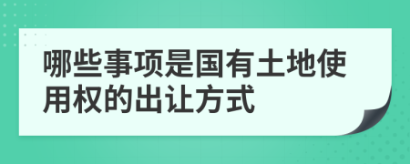 哪些事项是国有土地使用权的出让方式