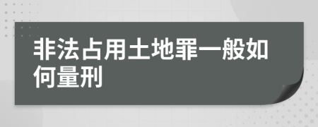 非法占用土地罪一般如何量刑