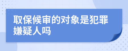 取保候审的对象是犯罪嫌疑人吗