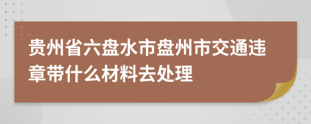 贵州省六盘水市盘州市交通违章带什么材料去处理