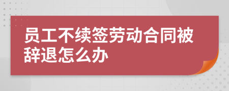 员工不续签劳动合同被辞退怎么办