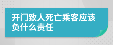 开门致人死亡乘客应该负什么责任