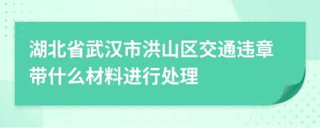 湖北省武汉市洪山区交通违章带什么材料进行处理