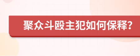 聚众斗殴主犯如何保释？